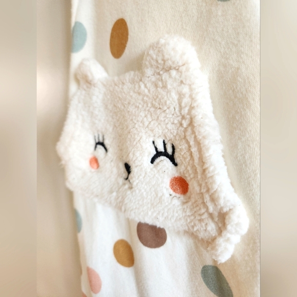 Polka Dot Romper&Headband Set 24 Months with Fleece Animal Pocket - Picture 4 of 8